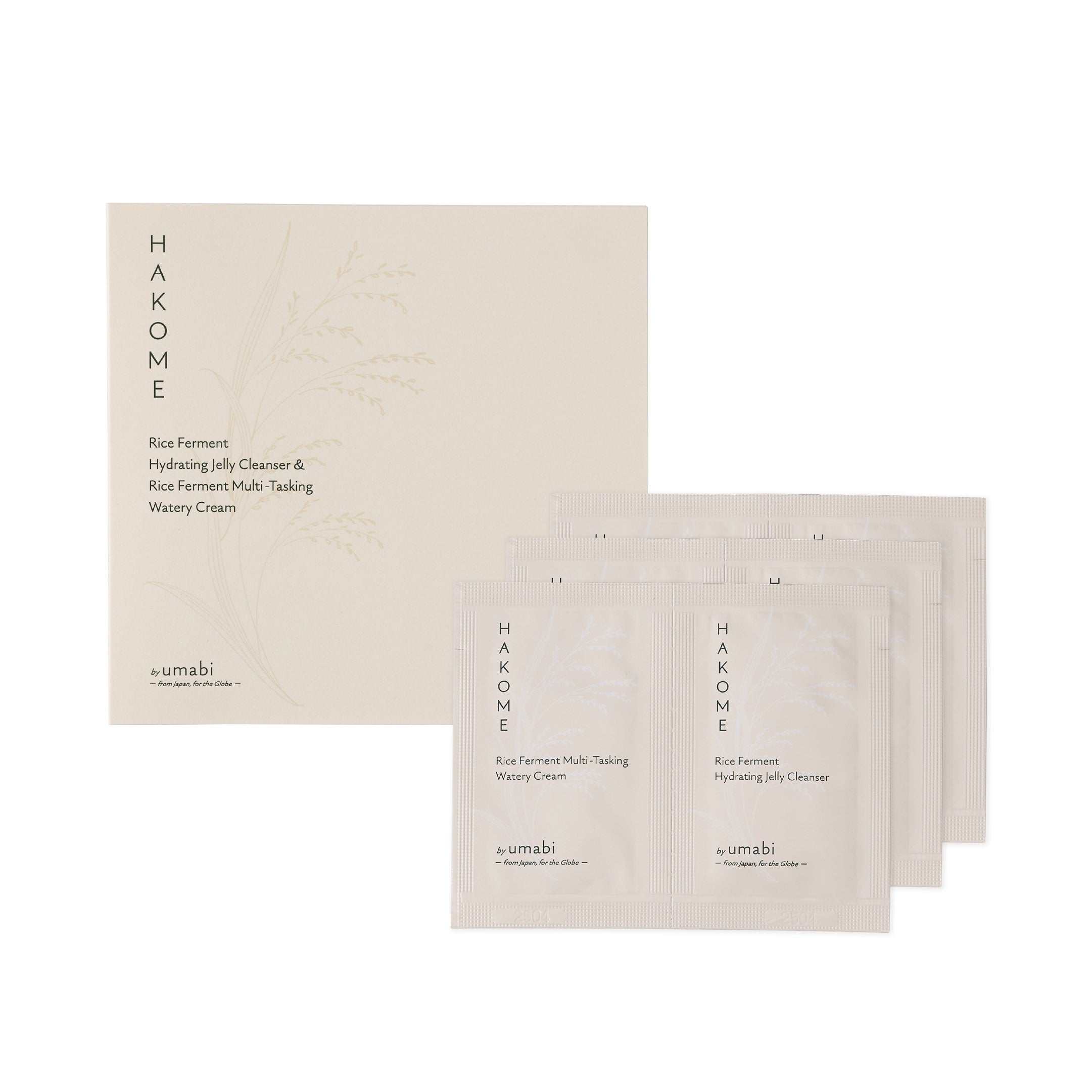 〈Trial Pouch Set (3 Uses)〉Rice Ferment Hydrating Jelly Cleanser &amp; Rice Ferment Multi-Tasking Watery Cream